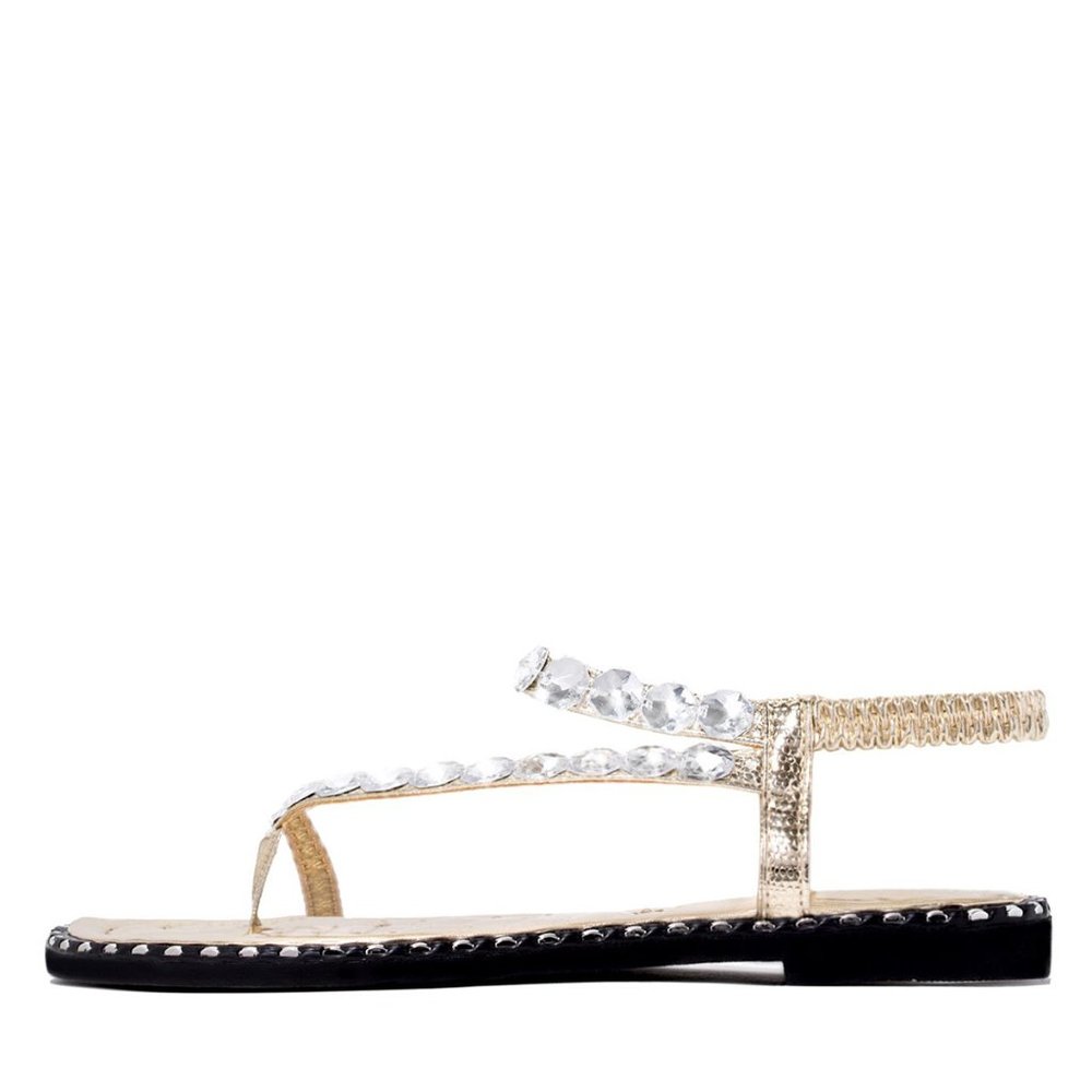 NEW🔥 Quilted Open Toe Rhinestone Slingback Sandal - Picture 4 of 5